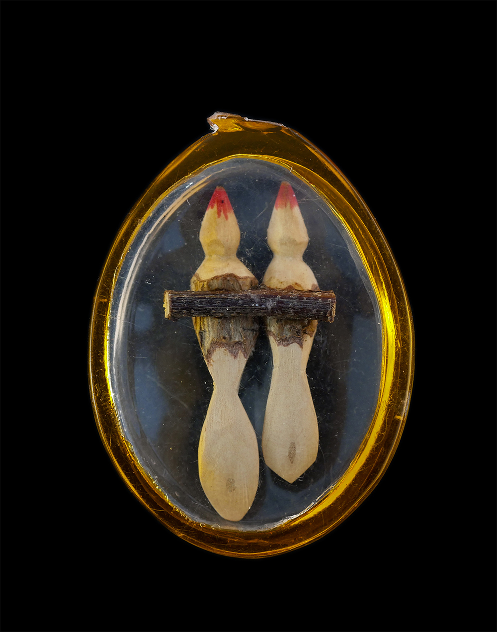 2.jpg - นกสาริกาคู่ไม้มะชาม เกจิอาจารย์สร้าง เลี่ยมกรอบพลาสติก | https://kamulet.in.th