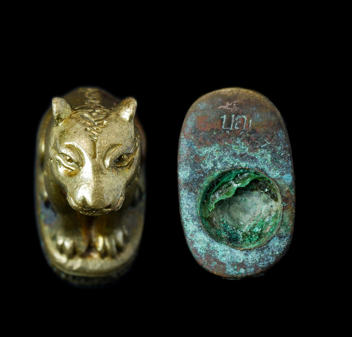 3.jpg - เสือหลวงปู่บุญ โสภโณ วัดทุ่งเหียง อ.พนัสนิคม จ.ชลบุรี เนื้อกะไหล่ทองอุุดผง ตอกโค๊ต บุญ  | https://kamulet.in.th