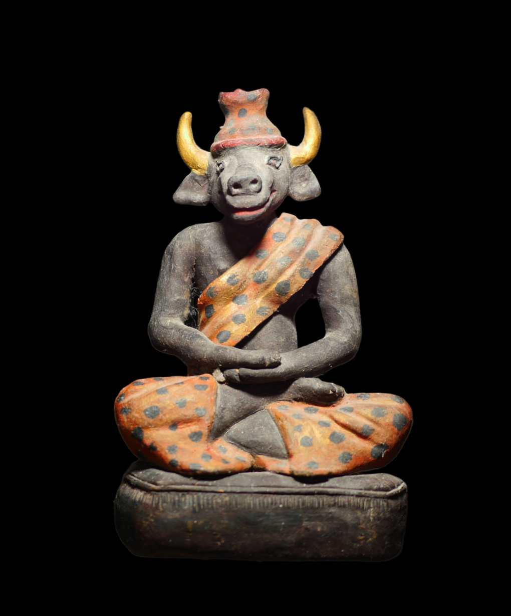 1.jpg - พระฤาษีนนทิ (ฤาษีตาวัวหรือหน้าวัว) เนื้อดิน เนื้อวาน ขนาดหน้าตัก 5 นิ้ว สภาพเก่า | https://kamulet.in.th