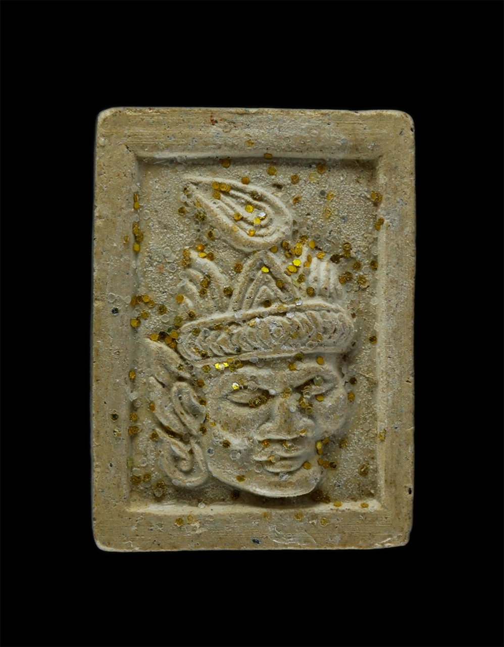 1.jpg - เศียรพ่อแก่ หลังพระพิฆเณศวร เนื้อผงเก่าสวย | https://kamulet.in.th