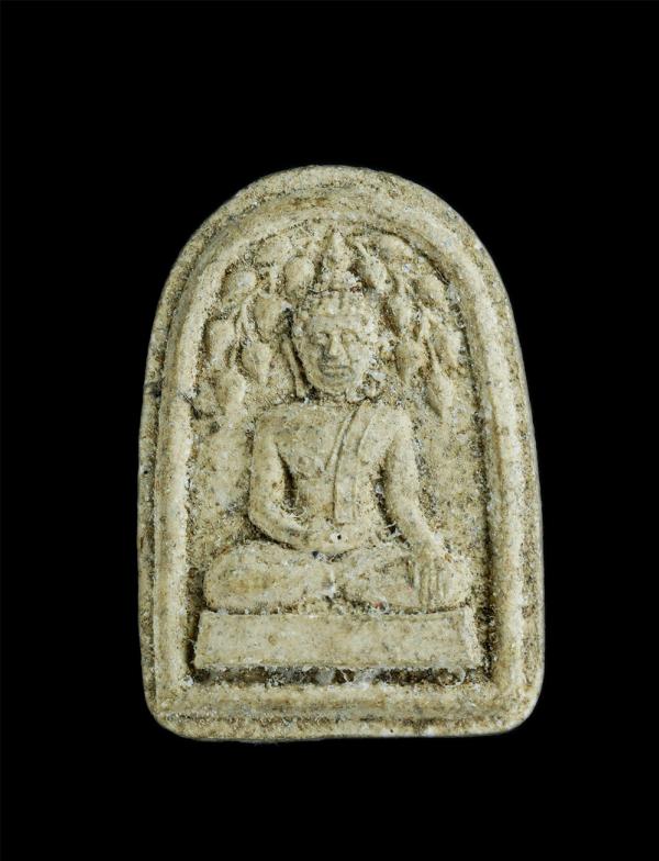 พระสมเด็จปรกโพธิ์สะดุ้งกลับ พิมพ์เล็บมือ หลวงพ่อเปิ่น วัดบางพระ จังหวัดนครปฐม ปี2532 เนื้อผงพุทธคุณ ผงว่าน (องค์ที่1) | https://kamulet.in.th