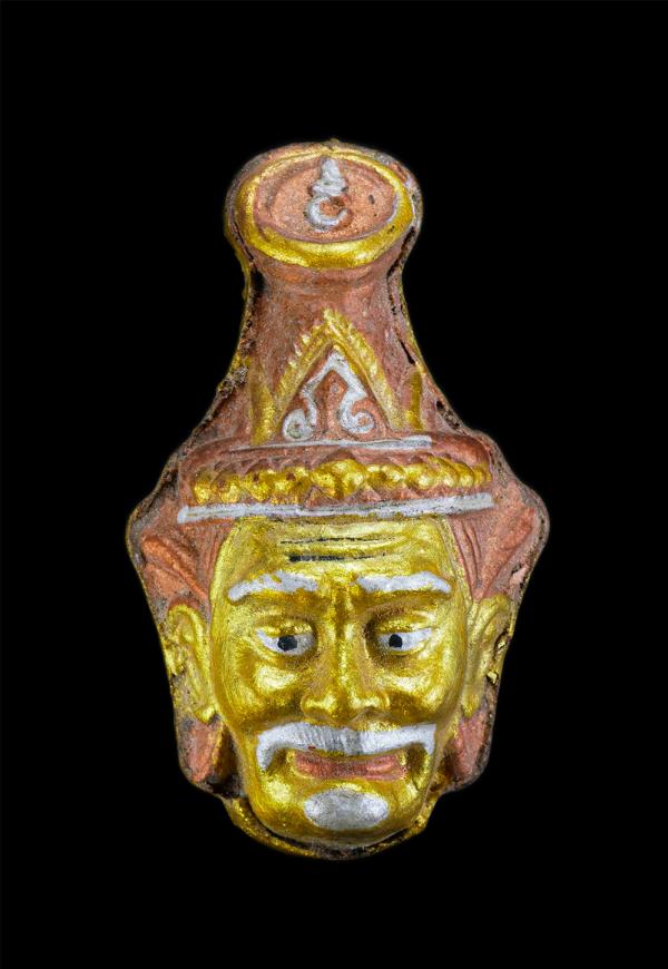 เศียรพ่อครูฤาษี เนื้อผง ทาทองลงสี  สวยงาม | https://kamulet.in.th