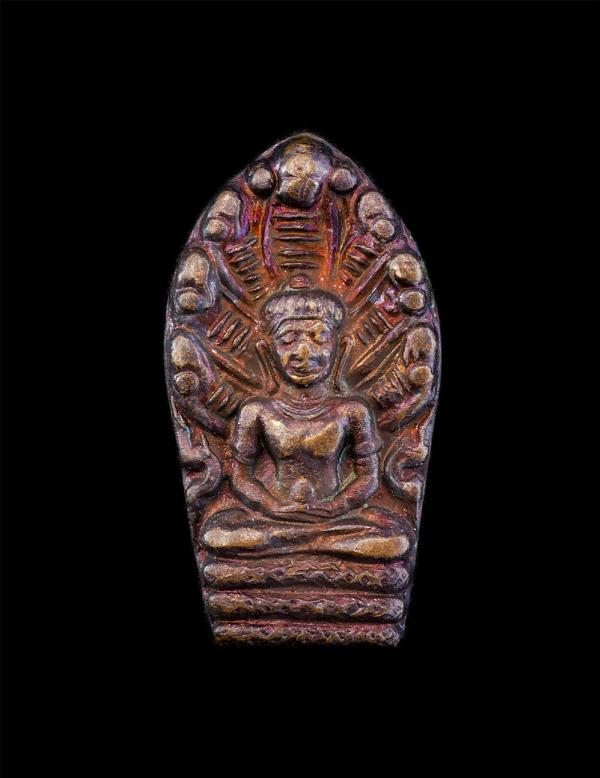 พระนาคปรกใบมะขามหลังยันต์ห้า หลวงปู่คร่ำ วัดวังหว้า อ.แกลง จ.ระยอง รุ่น อายุครบ 8 รอบ พ.ศ.2535 เนื้อทองแดง พระเก่าสวย หลวงปู่คร่ำ  [..] | https://kamulet.in.th