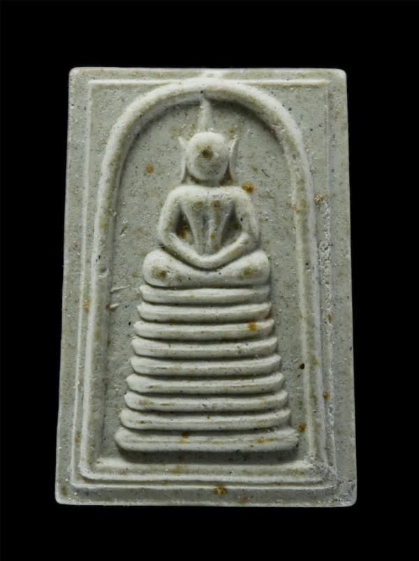 พระสมเด็จพิมพ์เกศไชโย หลังพระประจำวันเกิด 7 วัน เนื้อผงพุทธคุณ พระเก่า มวลสารดี | https://kamulet.in.th