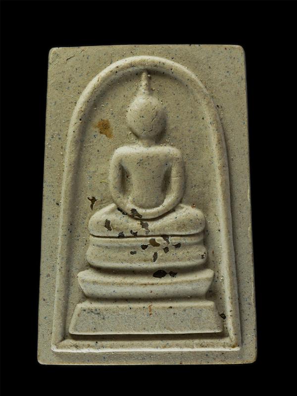 พระสมเด็จ พิมพ์ใหญ่ ปั้มตราวัด ฝังพลอย เนื้อผงเก่าสวย พิมพ์สวย (องค์ที่1) | https://kamulet.in.th