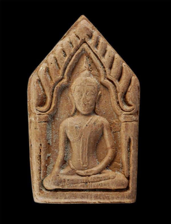 พระขุนแผน หลังไอ้ไข่ เด็กวัดเจดีย์ อ.สิชล จ.นครศรีธรรมราช ค้าขาย ร่ำรวย เนื้อดินเผา  | https://kamulet.in.th