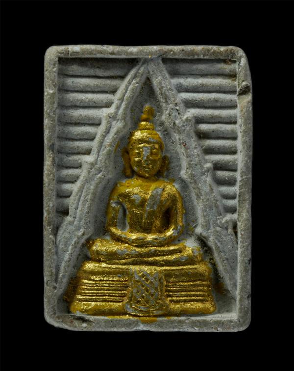 พระผงของขวัญ หลังยันต์ อักษรยอ กน เนื้อผงพุทธคุณ ปิดทอง พระเก่าสวย ไม่ทราบที่(kamulet.in.th) | https://kamulet.in.th