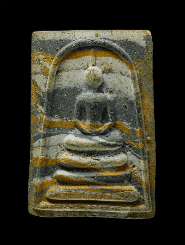 พระสมเด็จเนื้อผงลายเสือ หลังยันต์ห้า พระเก่าสวย ไม่ทราบที่ | https://kamulet.in.th