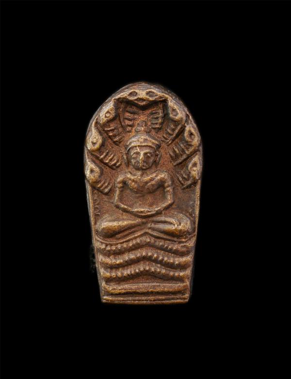 พระนาคปรกใบมะขาม หลวงปู่แหวน สุจิณโณ วัดดอยแม่ปั๋ง จ.เชียงใหม่ ปี 2520 วัดเนินต้นชัน อ.เขาชะเมา จ.ระยอง เนื้อทองแดง  | https://kamulet.in.th