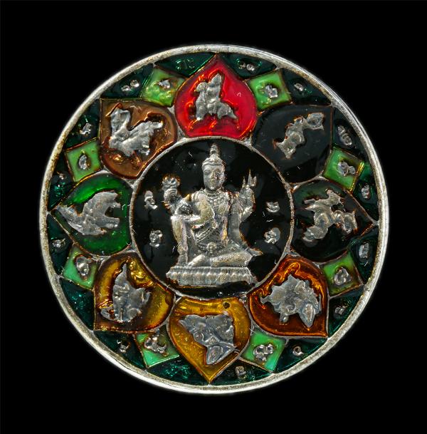 เหรียญจตุคามรามเทพเทวดานพเคราะห์ รุ่นอุดมโภคทรัพย์ เหรียญเงินลงยาราชาวดี ปี2549 วัดพุทไธศวรรย์ จ.อยุธยา พระเก่าสวย มวลสารดี พิธีให [..] | https://kamulet.in.th